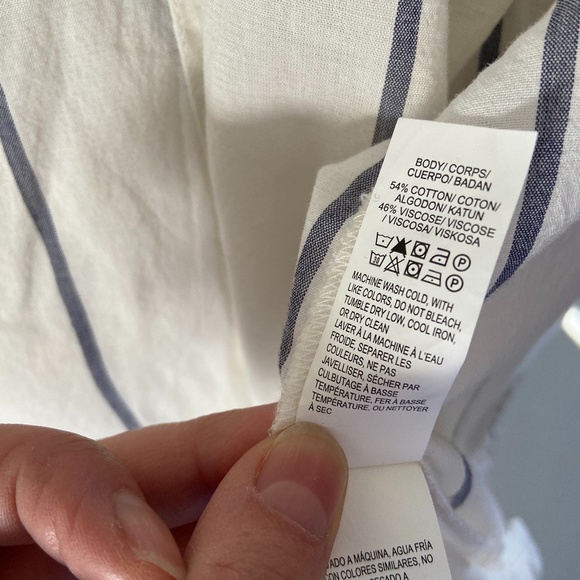 LUCKY BRAND capped sleeve striped button shirt - Picture 10 of 12
